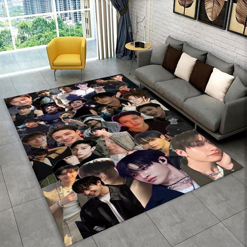 Tappeto Musicale Kpop Bang Chan Stray Kids per Sala Giochi Camera da Letto Soggiorno Divano Arredamento Casa, Tappeto per Area Bambini Tappetino Antiscivolo