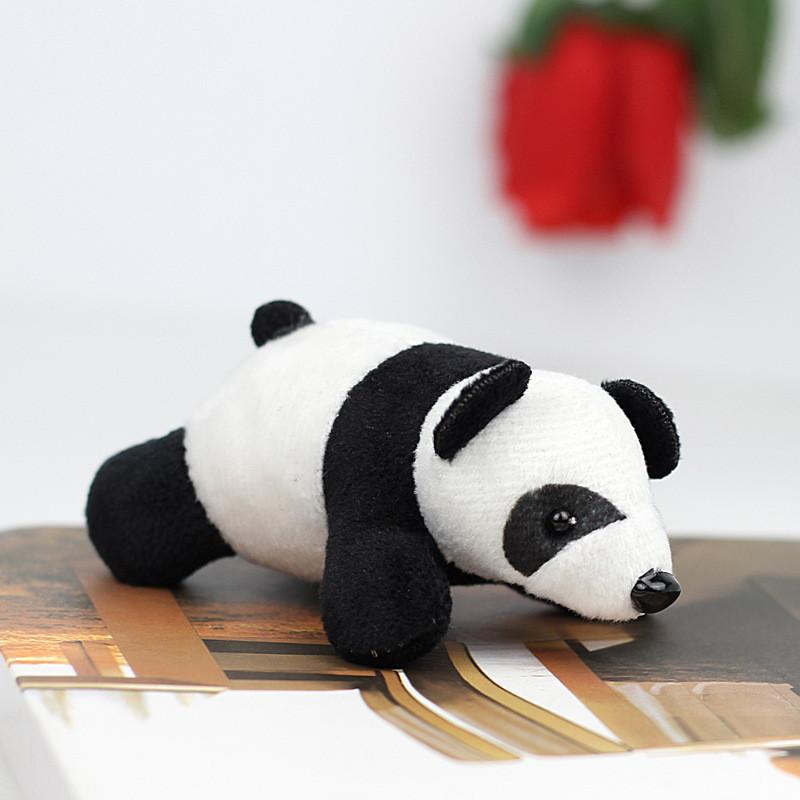 Adorable Plush Panda Keychain 10cm Soft Short Plush Toy With Pp Cotton Filling