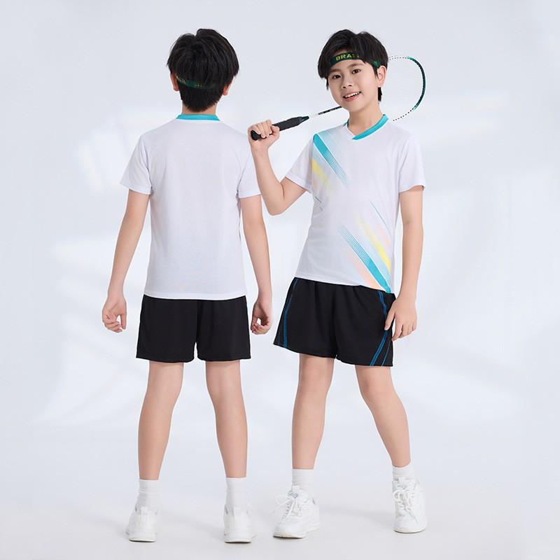 Kids Quick-Dry Badminton Training Set Girls Boys Sportswear Lightweight Bamboo Fiber Athletic Outfit