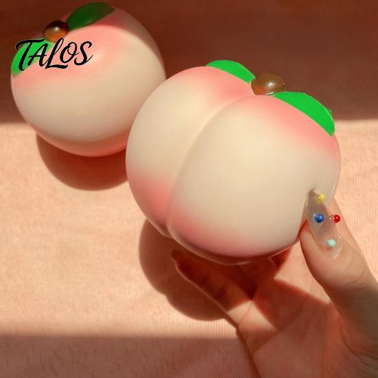Anxiety Relief Stress Ball Soft Snow Peach Slow-Rising Squeeze Toy Realistic Fruit-Shaped PU Fidget Vibrant Color for Novelty Decompression