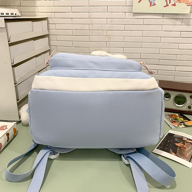 College Style Student Schoolbag Color Block Girl Multi-Pocket Large Capacity Backpack