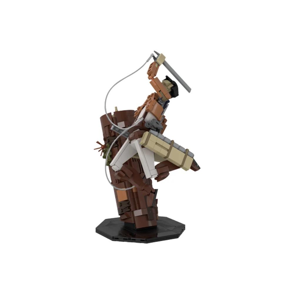 MOC Attack On Titan Movie Levi Ackerman Figure Model Building Blocks Soldier Fighting Action Figure Assembling Bricks Toy Gift