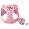 Pet Strap Leather Nylon Cat Strap Adjustable Set Breathable Bow Bell Cat Vest Kitty Dog Outdoor Cat Accessories