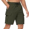 Men's Summer Solid Color Casual Multi-Pocket Sport Cargo Shorts