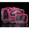 Customizable Transparent PVC Makeup Bag Set - Portable Summer Travel Cosmetic Organizer