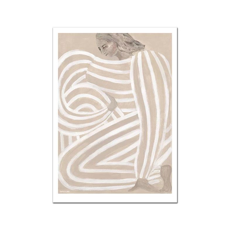 

Abstract Lines Figure Poster, Modern Simplicity Striped Wall ArtNordic Canvas Painting, Picture for Living Room, Home Decoration 21x30cm No Framed