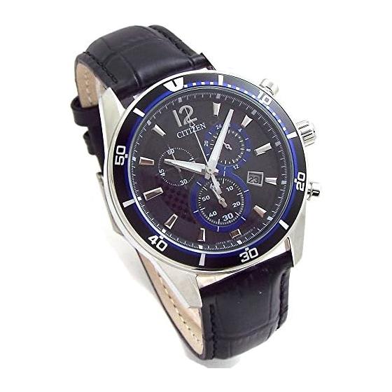 Citizen Eco Drive Chronograph CITIZEN Solar Chrono Genuine Leather Belt with Replacement Belt Blue Base Domestic Product Number VO10-6741F/BLACK