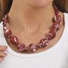 Fashion Bohemian Style Random Pattern Necklace Scarf With Beaded Stainless Steel Clavicle Chain Trendy Women Jewelry