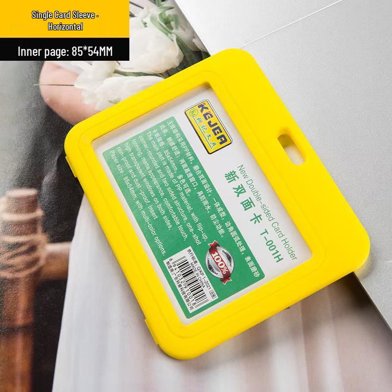 Vertical & Horizontal Double-Sided Transparent Employee Badge Holder with Color Options