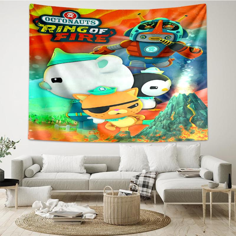 Octonauts Print Tapestry, Backdrop, Easy Setup, Ideal for Bedroom, Office & Living Room, with Aesthetic Wall Hanging Decor.