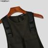 INCERUN Men Summer Sleeveless Big Cutout Casual Loose Tank Tops Outdoor Waistcoats