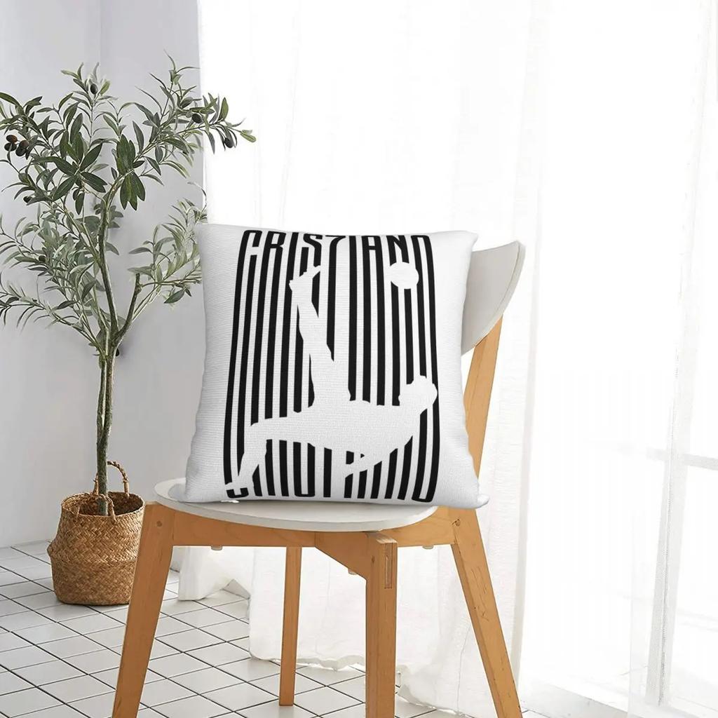 Cr7 Football Juve Black Cristiano Ronaldo Square Pillow Case Cushion Cover Custom Decorative Pillowcase for Seat 45x45cm