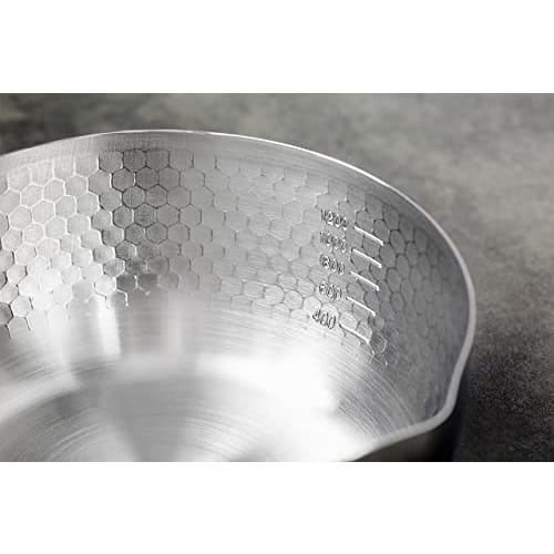 Maruyama Giken KOURIKKA Stainless Steel Yukihira Saucepan, 18cm, 1.7L, with Pouring Spout and Graduations, KRY-18, Induction and Gas Stove Compatible,