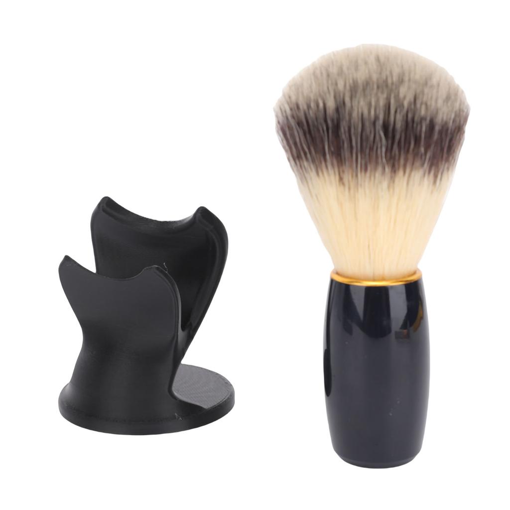 Shaving Brush and Stand Curved Resin Handle Synthetic Animal Hair Men Shaving Brush Kit