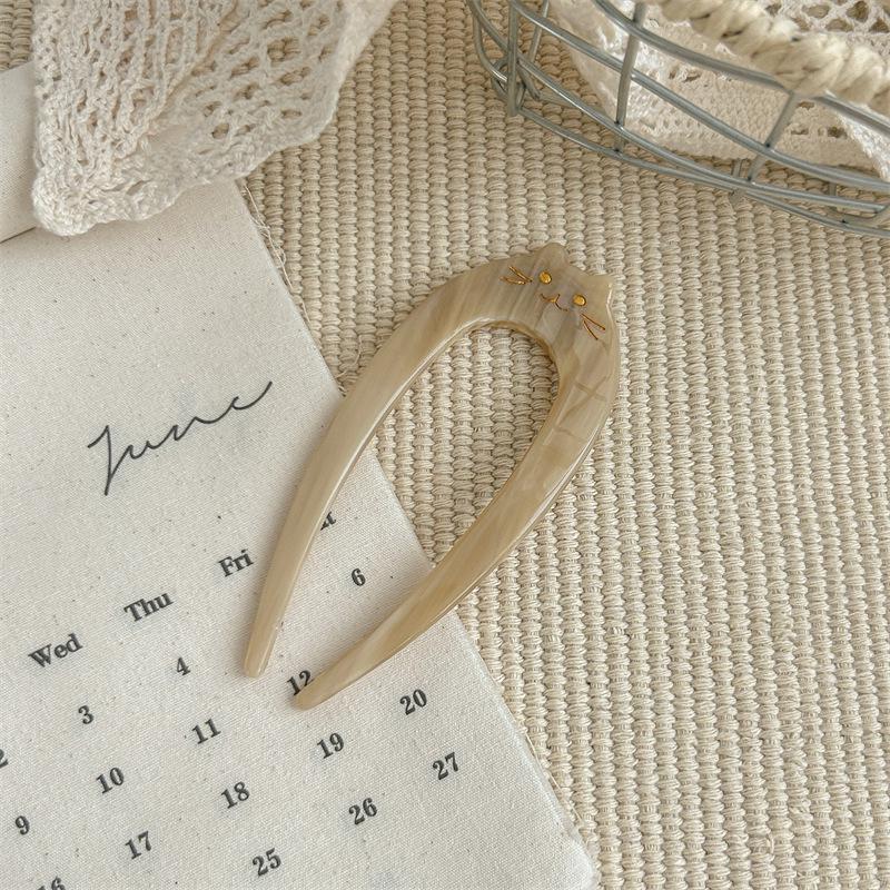 Vintage Französische U-förmige Acetat-Haarnadel für klassische Hochsteckfrisuren