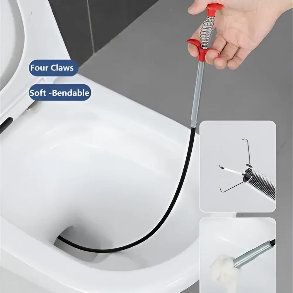 Bathroom Spring Pipe Dredging Tools Kitchen Sink Cleaning Hair Catcher Hair Clog Remover Grabber for Drains Bath Basin