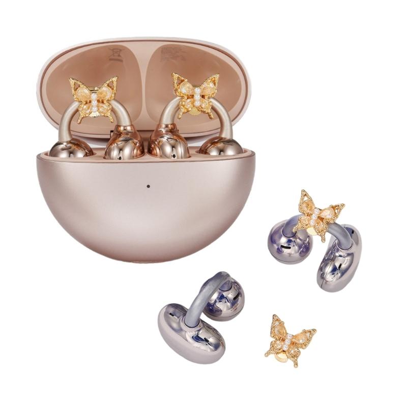 2 Piece Fashion Butterfly Metal Ear Clip Attachment Earphone Charm For FreeClip 1 2 Earbuds Sound Enhancement