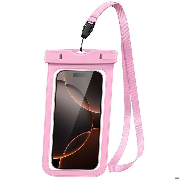 Housse Étanche pour Xiaomi Redmi Samsung Galaxy iPhone Google OPPO, Protection Waterproof IPX8 Toucher Sensible - Rose