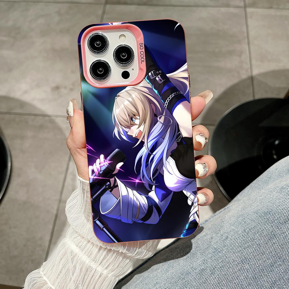 

HSR Serval Pink Translucent Mobile Phone Case for iPhone 17 16 15 14 13 12 11 X XR XS Air Pro Max Plus Colorful Cover iPhone X