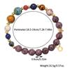 European American Zodiac Basalt Beaded Bracelet with Eight Planets
