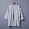 Japanske kimonoskjorter for menn Uformelt åpen søm Lett Yukata mote svart cardigan 3/4-ermet yttertøy til sommerferien