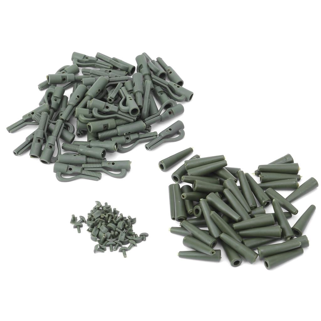 50er Set Europäisches Angelzubehör Karpfen Sicherheitsclips Schwanzkonus Grasgrün