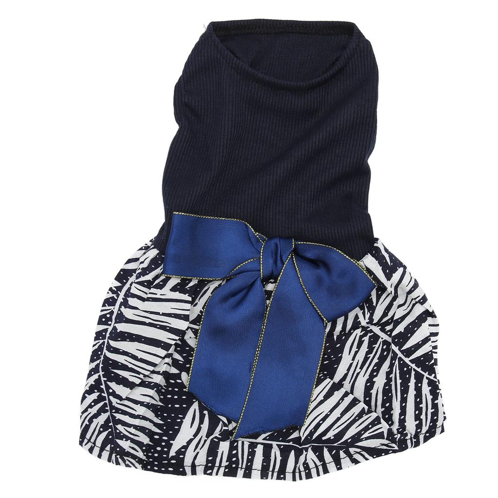 Pet Dog Dress Delicate Pattern Comfortable Doggie Princess Dress Clothes with Bowknot for Small Dogs Cats Spring Summer