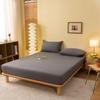 Skin Friendly Cotton Fitted Cover Sheet With Elastic Bands Mattress Cover Solid Color Fitted Sheet King Size Bed Sheet