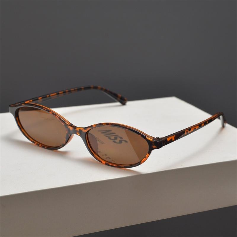 Retro Oval Frame Sunglasses Fashion Personalized Trendy Small Frame Sunglasses Punk Cat Eyes Sunshade Sun Protection Glasses