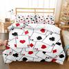 Playing Poker Super King Duvet Cover Set 3d Printed Dollar Duvet 2 People Winter 3d Comforter Bedding Sets Black Red Bed Set