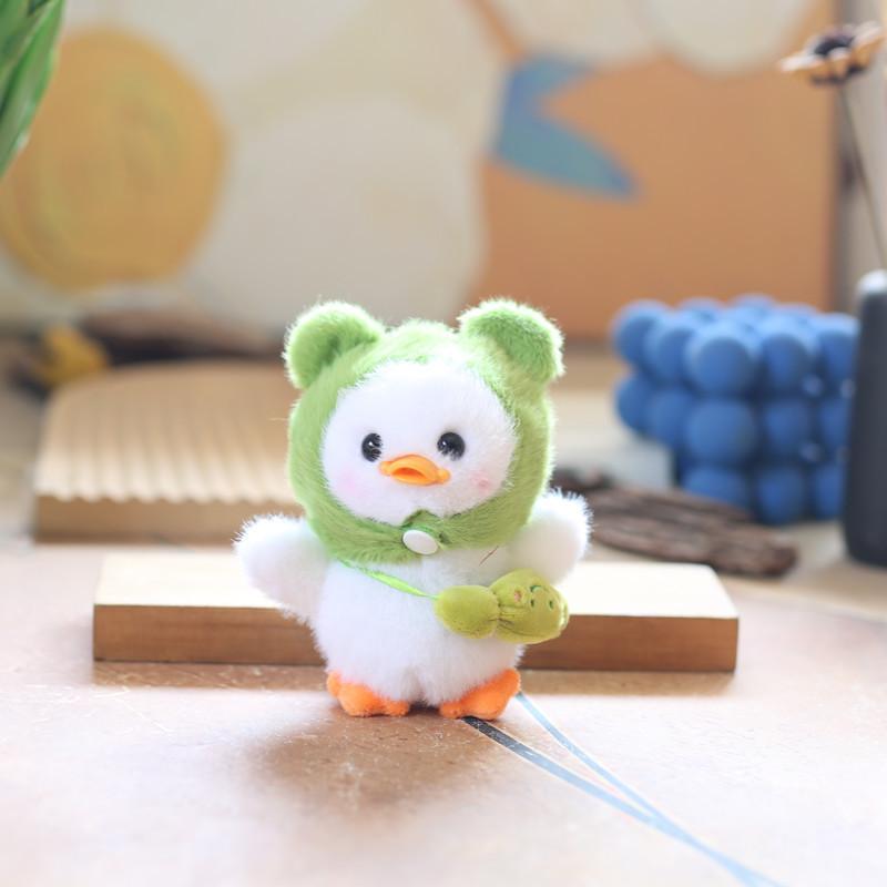 Cute Green Duck Plush Keychain Soft Pp Cotton Stuffed Animal Bag Charm