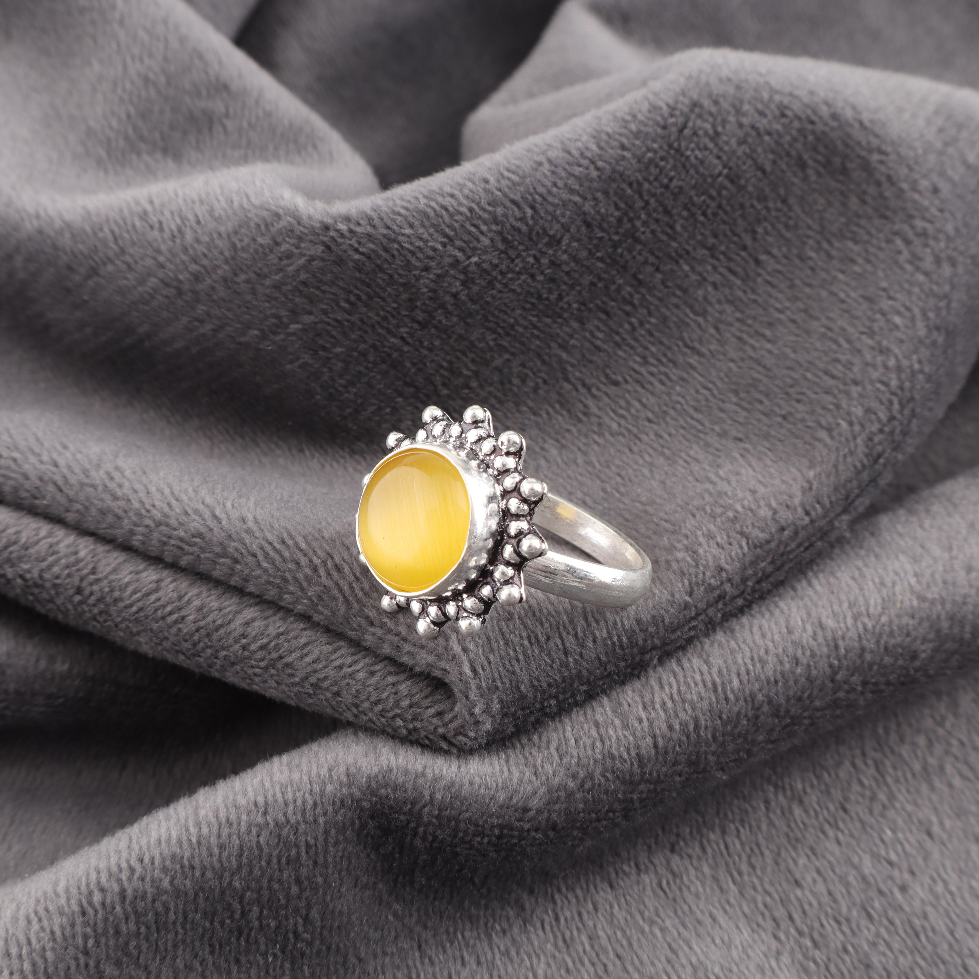 

Кольцо из желтого тигрового глаза, Ювелирное изделие из стерлингового серебра 925 пробы, Кольцо ручной работы, На День благодарения 6 жёлтый