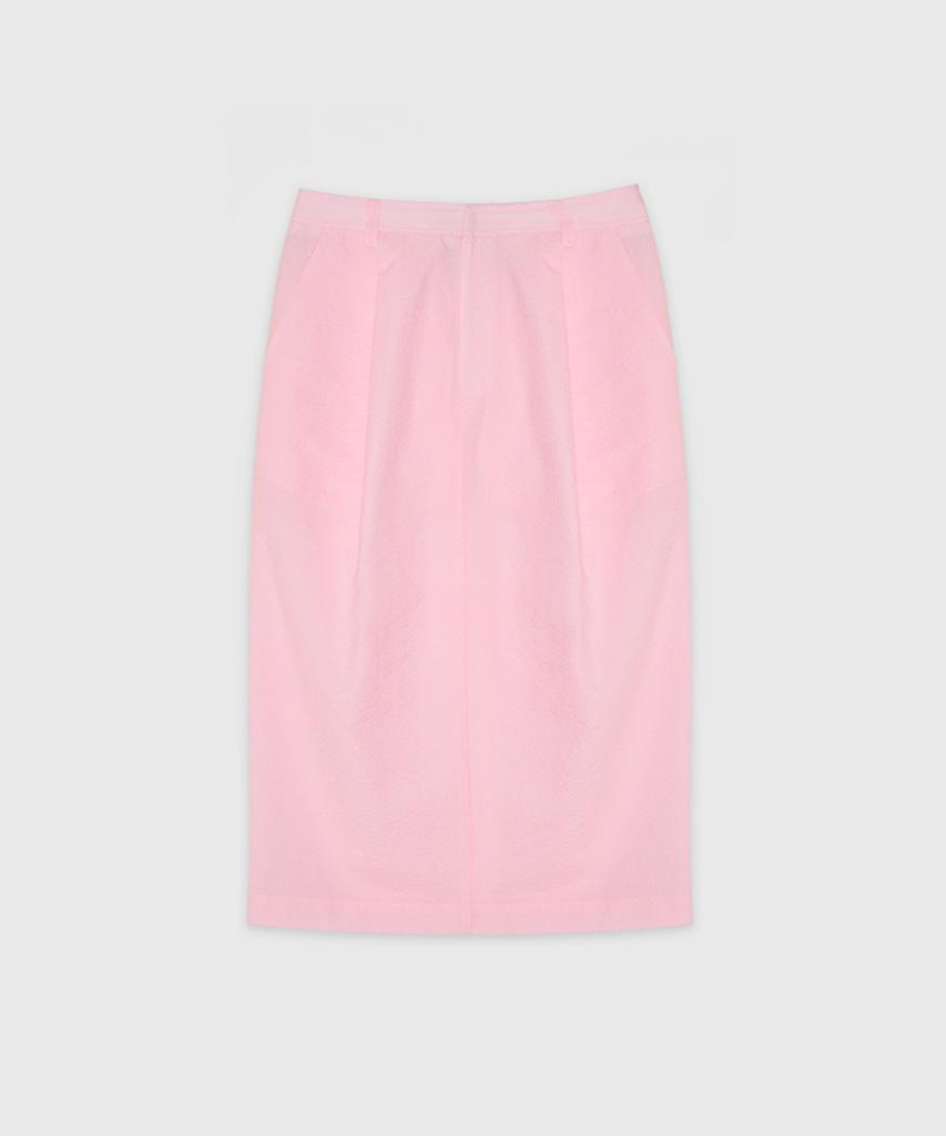 Deolum Seersucker Skirt_Pink