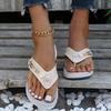 Women's Wide Width Beach Sandals, Metal Buckle Wedge Heel Slides, European Style Summer Casual Sandals for Women