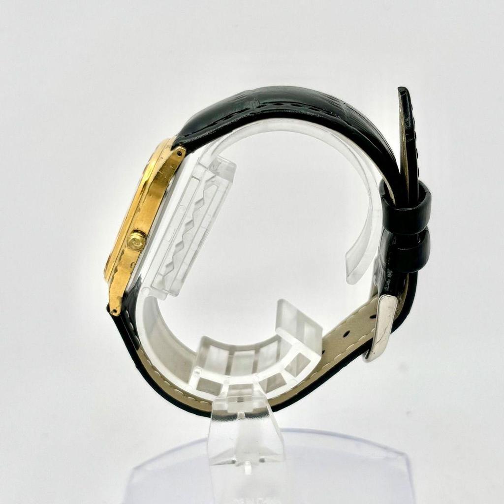 Used [New Battery] SEIKO Men's Watch Gold Rectangular 7830-5210 9D3561 New Belt