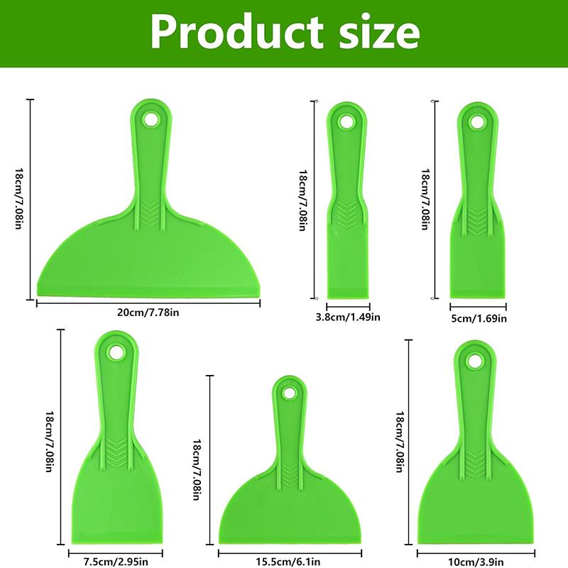6-teiliges Spachtel-Schaber-Set Kunststoff-Spachtel-Schaber-Kit Spachtel-Set Farbschaber Werkzeuge Malerschaber-Set Füllspachtel Werkzeug