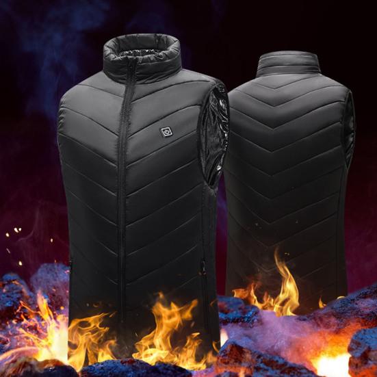 Unisex Heated Waistcoat USB Heating Jacket 3 Temp Modes 2 Zones Vest Coat Stand