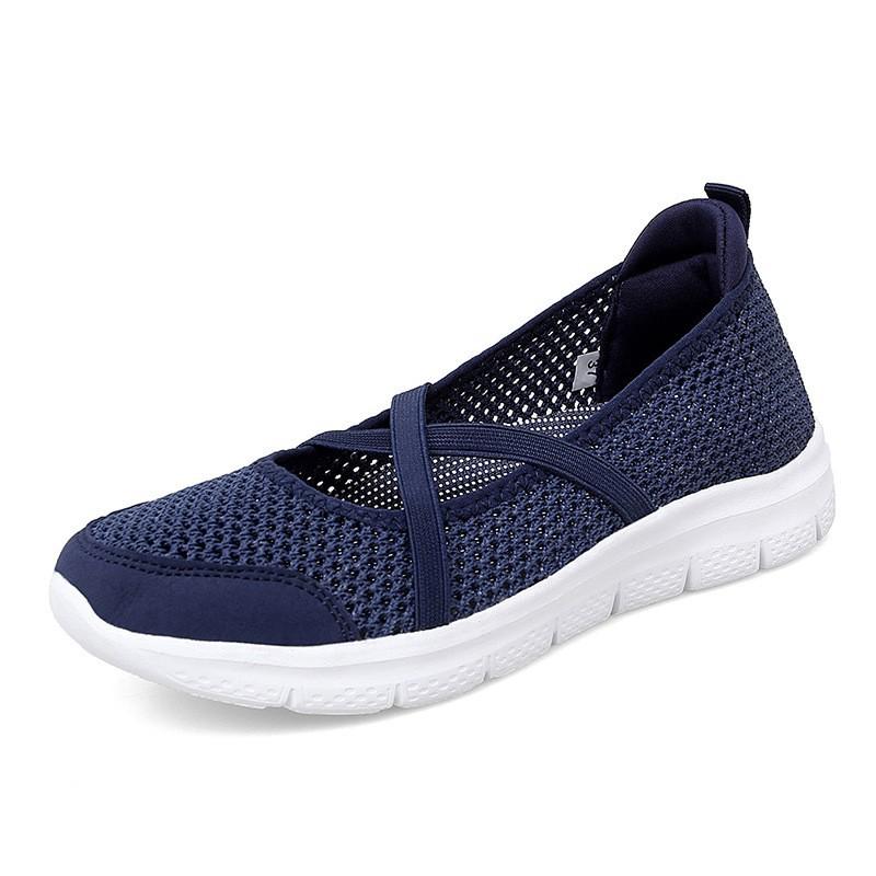 Cloth shoes summer flat heel mesh shoes, mom