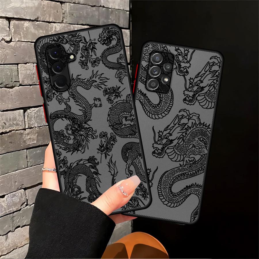 Case for Samsung Galaxy A17 A52 A14 A23 A73 A33 A34 A36 A53 A16 A15 A54 A52S A72 A35 A56 A55 Phone Cover Chinese Dragon