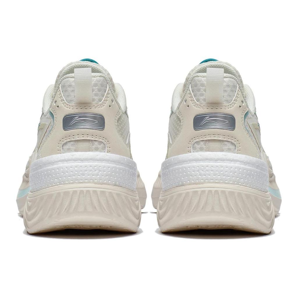 Li Ning Cyan Journey Textile, Synthetic Leather Slip Resistant Abrasion Resistant Low Top Sports Casual Shoes Women's AGLT058-1