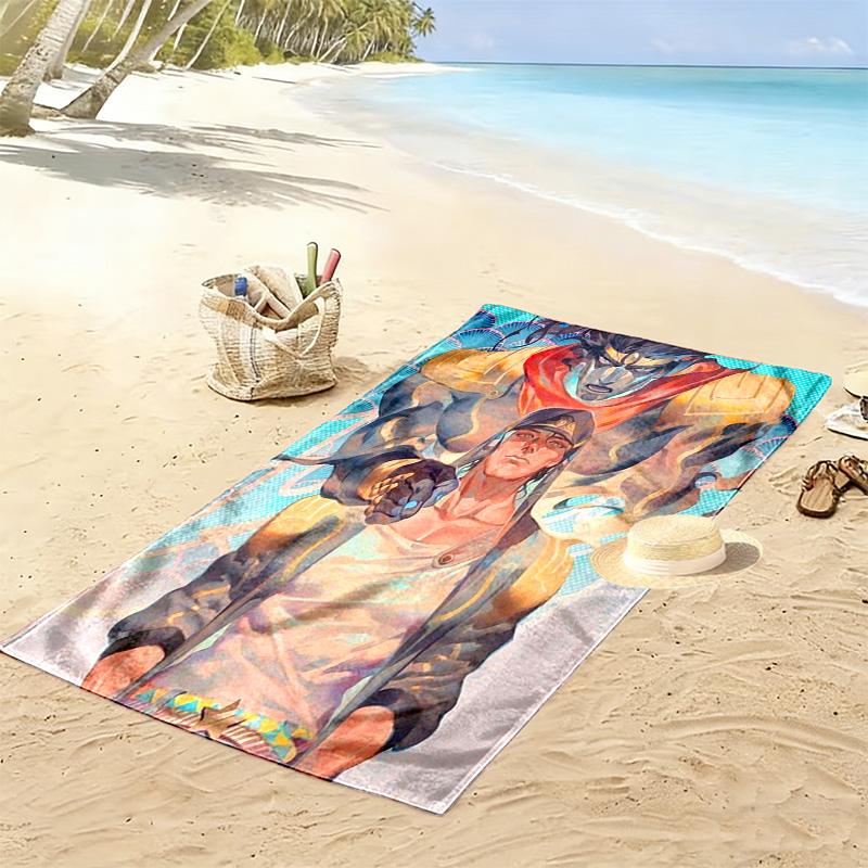 JoJo's Bizarre Adventure: Epic Characters Beach Towel Outdoor Camping Beach Towel for Vacation Photos Quick-drying Swim Towel Absorbent Bath Towel