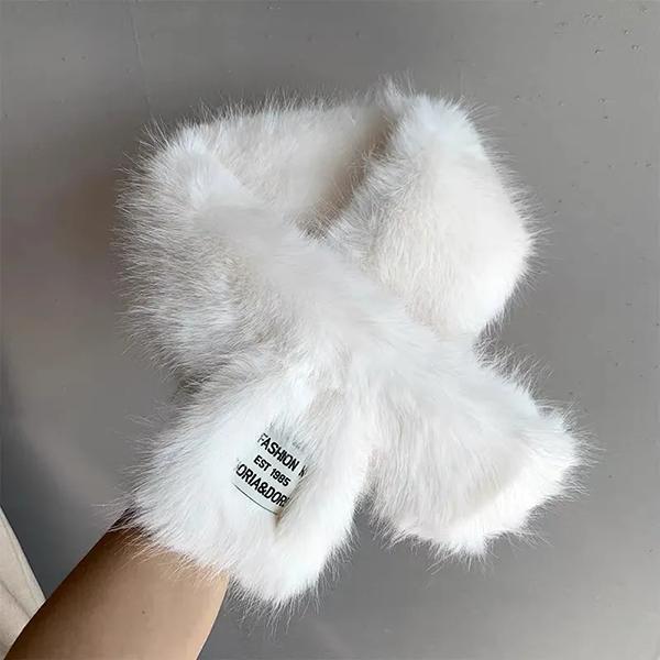 WTEMPO Einfarbige, warme Plüschschals für den Winter, verdickte, winddichte, kältebeständige, vielseitige Freizeitschals für Damen