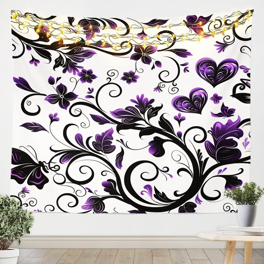Floral Owl Tapestry For Girls,Kawaii Owl Birds Tapestry For Bedroom Boho Flowers Print Tapestries ,3D Animal Print Tapestry