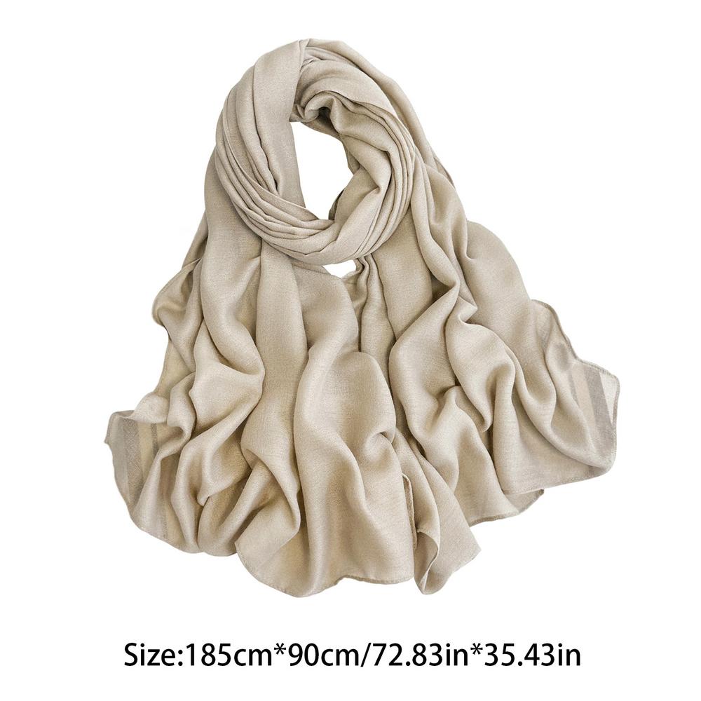 

Cotton Linen Solid Color Shawls And Wraps Travel Vacation Ladies Elegant Long Shawl Hijab Scarfs Thin Women Scarf бежевый