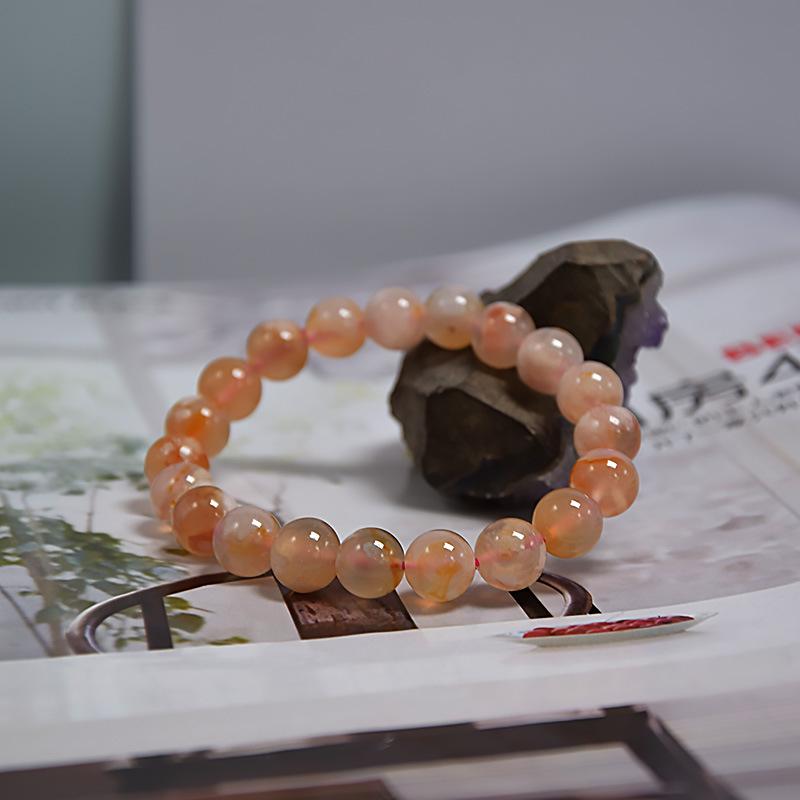 Cherry Blossom Agate Bracelet - Pink Flower Beaded DIY Jewelry, Fashion Versatile.