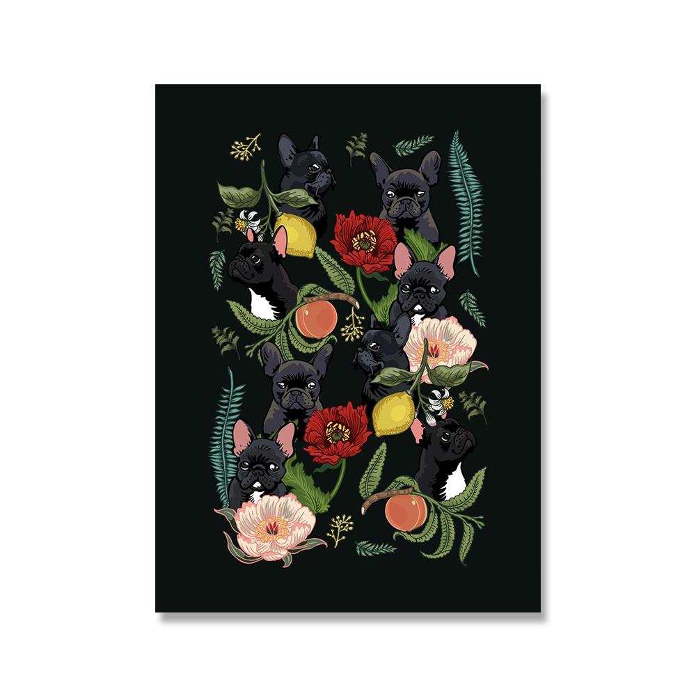 

Черные кошки и собаки Ботаническая картина на холсте Настенный художественный постер Скандинавские постеры и принты Настенные картины для гостиной Домашний декор 21x30cm No Framed