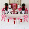 Valentine's Day Ribbon Bow Wreath Red Pull Bows Decor Romantic Atmosphere Indoor Outdoor Decoration for Valentine's Day Parties