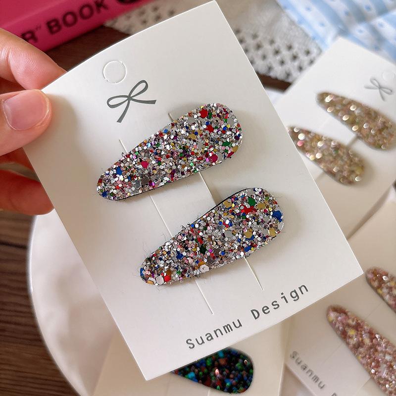 Simple Sequins Children's Water Drop Bangs Bb Clip Girl Side Broken Hair Clip Headwear Girls Kids Hair Accessories