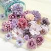 20Pcs Purple Artificial Flowers 4cm Silk Fake Flower Heads for Home Decor Craft Wedding Decoration Party DIY Wreath Craft Gifts