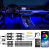Interior Car Lights with Wireless APP and Remote Control 9 In 1 RGB Car Ambient Lighting Kit with 4 Under Dash Lights and 5 Fib